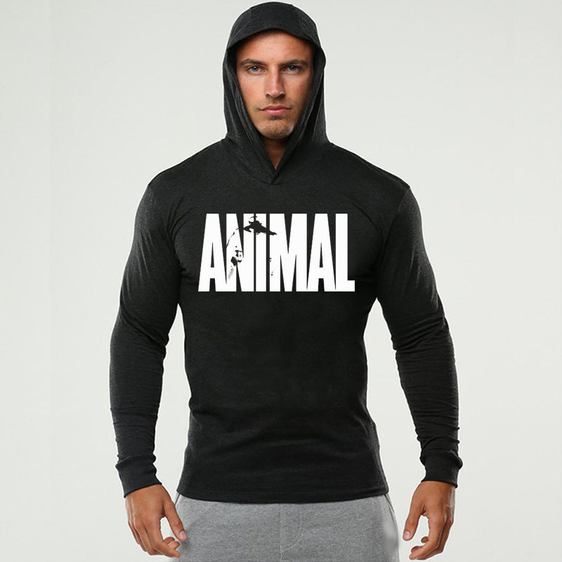 Men's Fitness Long Sleeve Hooded Sweatshirt