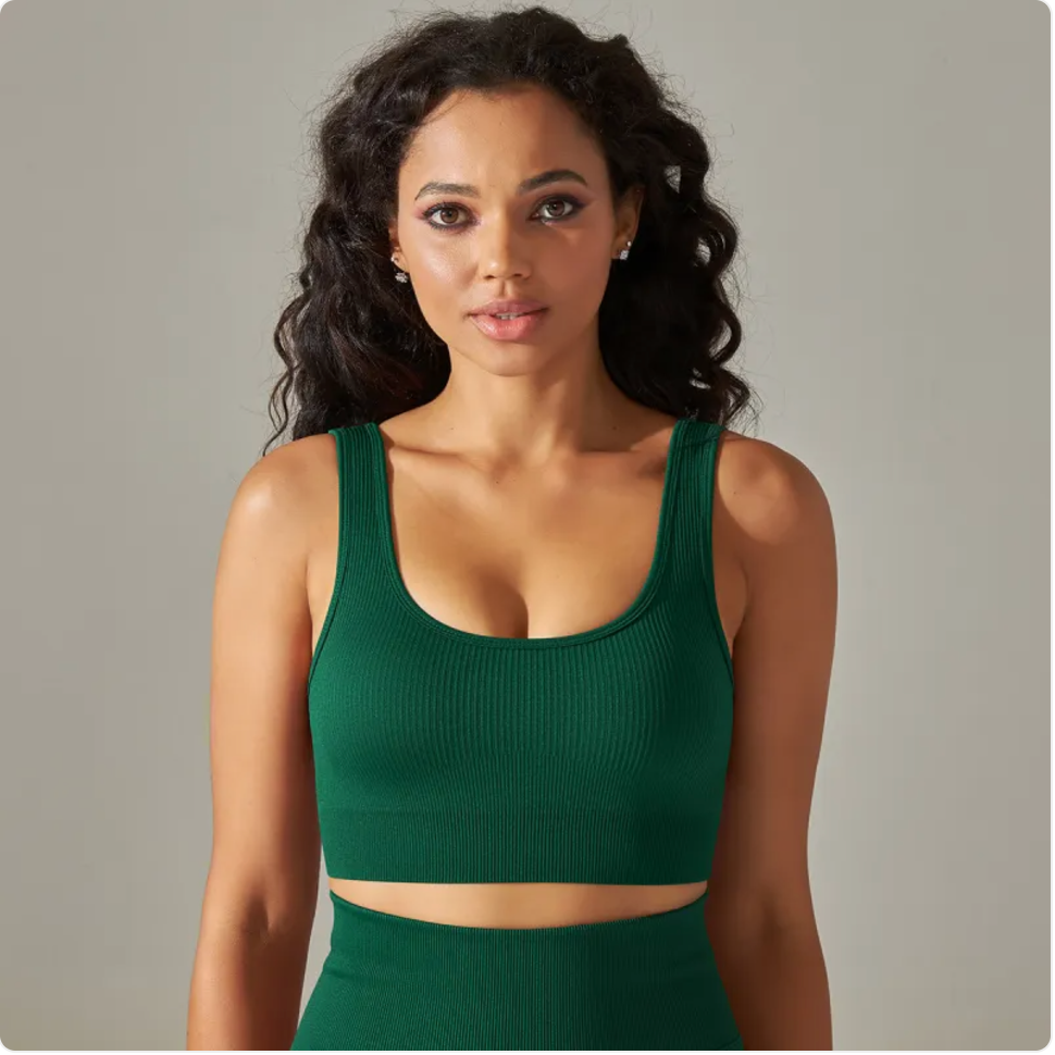 Seamless Knitted Sports Bra for Yoga & Fitness