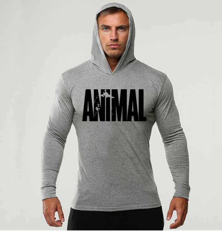 Men's Fitness Long Sleeve Hooded Sweatshirt