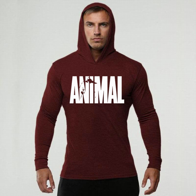 Men's Fitness Long Sleeve Hooded Sweatshirt