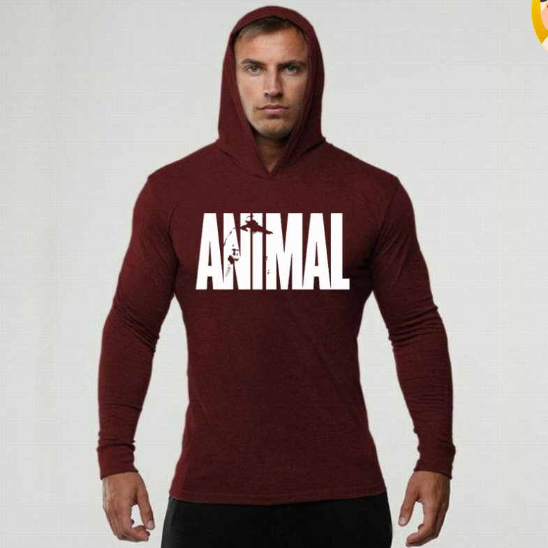 Men's Fitness Long Sleeve Hooded Sweatshirt